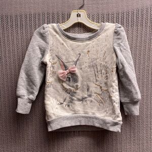 Toddler girls epic threads bunny with bow and gold glitter sweatshirt